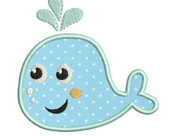 Instant download Whale Machine Embroidery Applique design