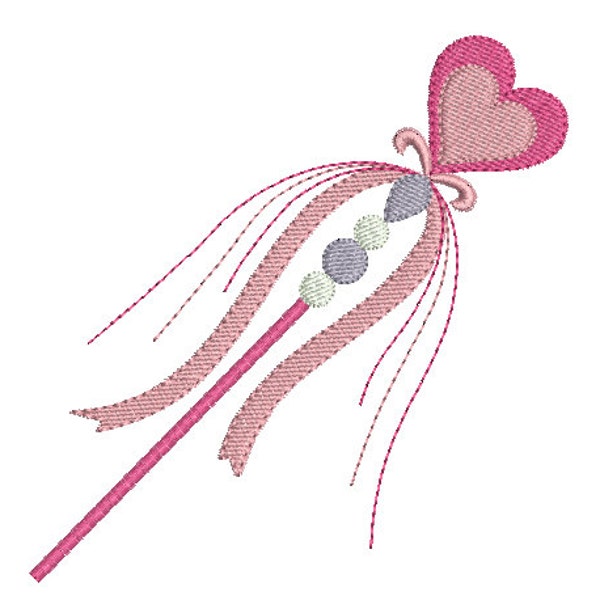Instant download princess wand machine embroidery design