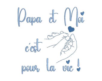 Machine Embroidery Design "Dad and me, forever"