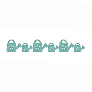 Embroidery design machine border line gardening watering can garden instant download