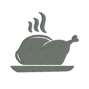 Motif de broderie machine silhouette poulet rôti en téléchargement immédiat