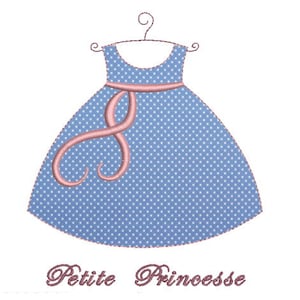Embroidery design machine applique little princess dress instant download