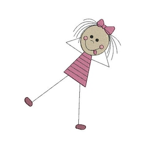 Machine embroidery design little girl funny instant download.