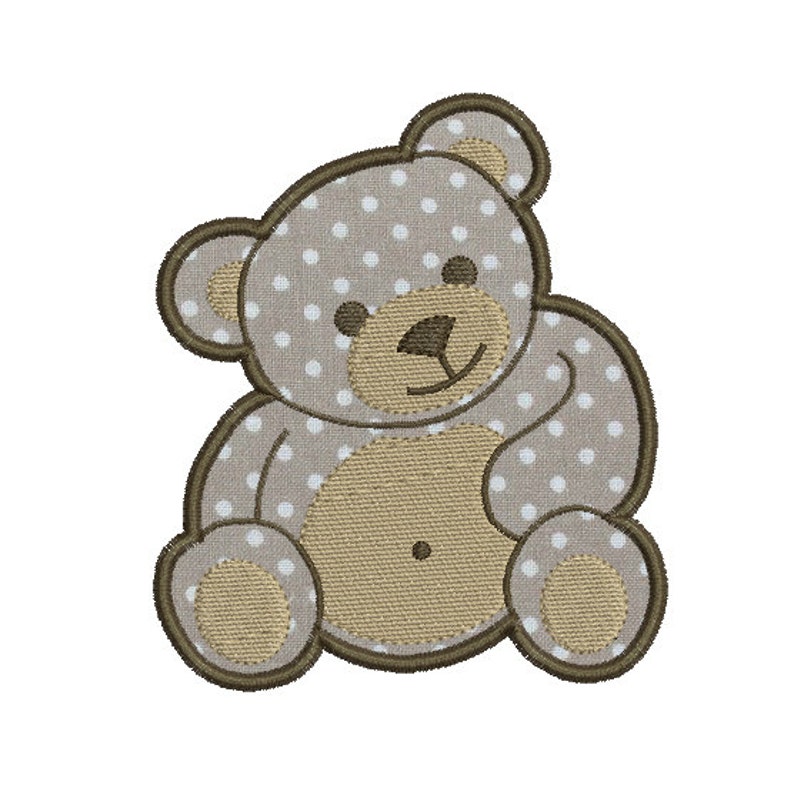 Instant download bear baby embroidery design applique image 1