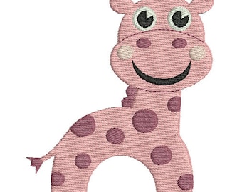 Instant download embroidery design Giraffe animal