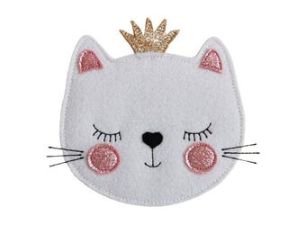 Machine Embroidery Design – Princess Cat Appliqué
