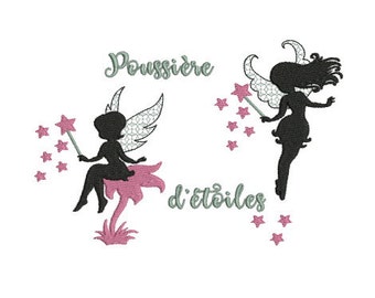 Embroidery design machine  princess fairy Magic wand instant download