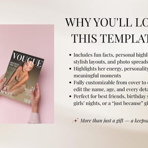 K&ouml;nnte beinhalten: Ein Magazin-Cover mit dem Wort "VOUGE" in gro&szlig;en wei&szlig;en Buchstaben. Das Cover zeigt eine Frau in einem glitzernden Kleid. Der Text auf dem Cover lautet "Lily Moore" und "Birthday Girl Era". Der Hintergrund ist hellrosa.