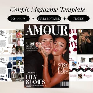 Couple Magazine Template | Editable Canva Magazine | Personalized Anniversary Gift | Couple Keepsake
