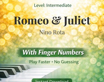 Partitura para piano de Romeo y Julieta con números para los dedos – Nino Rota (Descarga en PDF)