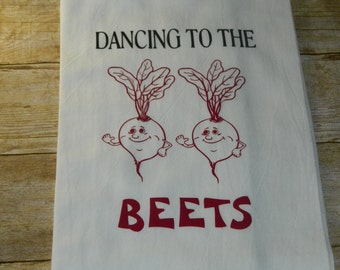 Funny Saying and Kitchen Quotes Sack Towels "Dancing To The Beets"