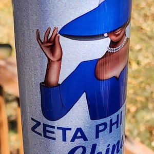 Personalized Zeta Inspired 20 oz Tumbler, Zeta Phi Beta Sorority Cold/Hot Tumbler, Stainless-Steel Double Wall, Vacuum Insulation