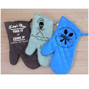 Personalized and Funny Saying Oven Mitt Giftsets-Homewarming Gifts-Wedding Gifts