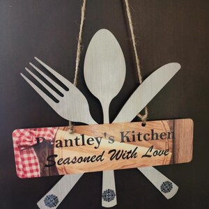 Personalized MDF Utensils Wall Hanger, Custom Wall Hanger, Housewarming Gift, Realtor Gift