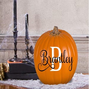 Personalized Pumpkins, Monogrammed Pumpkin, Decorative Pumpkin, Halloween Designs, Artificial Pumpkin, Pumpkin Included