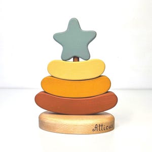 Handmade Wooden Stacking Toy – Montessori Toy for Toddlers, Eco Friendly Christmas Kids Gift, Waldorf Nature Play Learning Toy