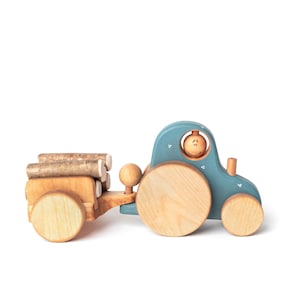Personalised Wooden Tractor Toy, Farm Toy for Kids image 2