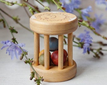 Handgefertigte Montessori Ball Zylinder Spielzeug: Birkenholz Baby Roller