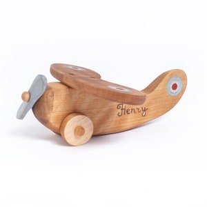 Personalized Wooden Toy Airplane, Wooden Airplane Toy, Wooden Toys For Boys, Wood Plane Toy image 1