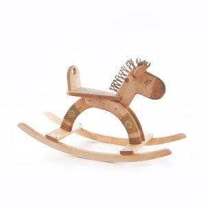 Wooden Rocking Horse, Wood Rocking Horse, 1st Birthday Gift, Handmade Wooden Toys, Toddler Gift, Personalized Gift for Kids image 5