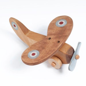 Wooden Plane Toy for 3 Year Old, Wooden Toys for Boys, Airplane Baby Shower Gift image 3