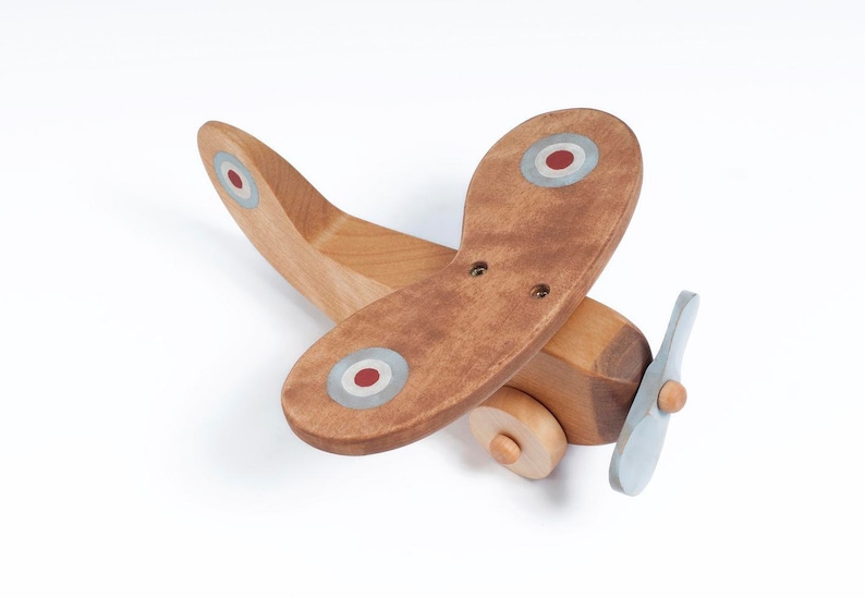 Wooden Plane Toy for 3 Year Old, Wooden Toys for Boys, Airplane Baby Shower Gift image 3