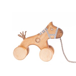 Horse on Wheels, Wooden Pull Toys for Toddlers, Montessori toys image 8