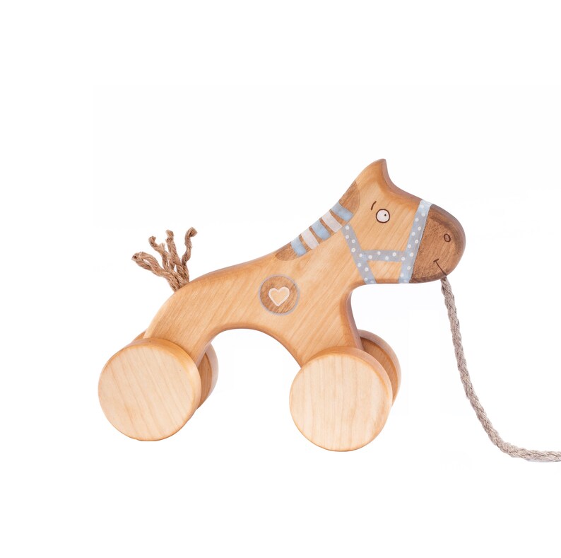 Horse on Wheels, Wooden Pull Toys for Toddlers, Montessori toys image 8