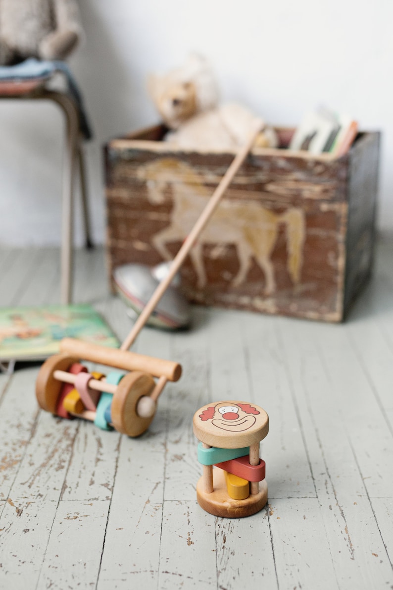 Wood Push Toy Rattle, Customised Wood Toy for a One Year Old Toddler - Etsy