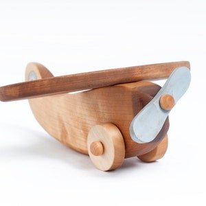 Wooden Plane Toy for 3 Year Old, Wooden Toys for Boys, Airplane Baby Shower Gift image 4