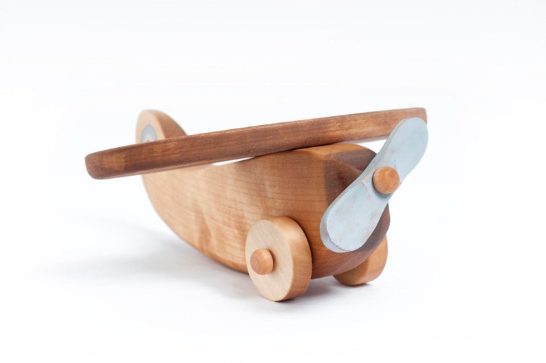 Wooden Plane Toy for 3 Year Old, Wooden Toys for Boys, Airplane Baby Shower Gift image 4