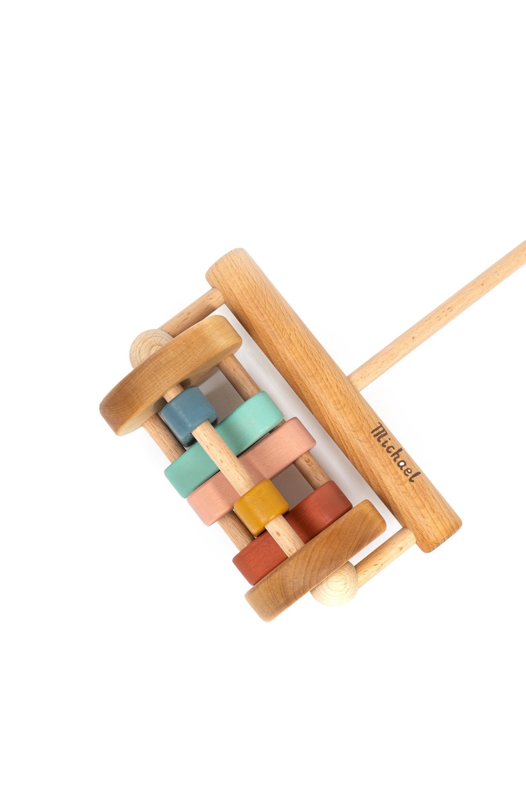 Lawnmower Push Toy, Wooden Push Toy Rattle, Montessori Toddler Toy Etsy