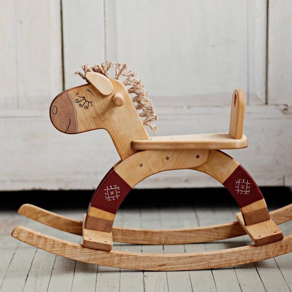Wooden Rocking Horse, Wooden Rocking Toy, Wooden Horse Toy, Ride On Toy