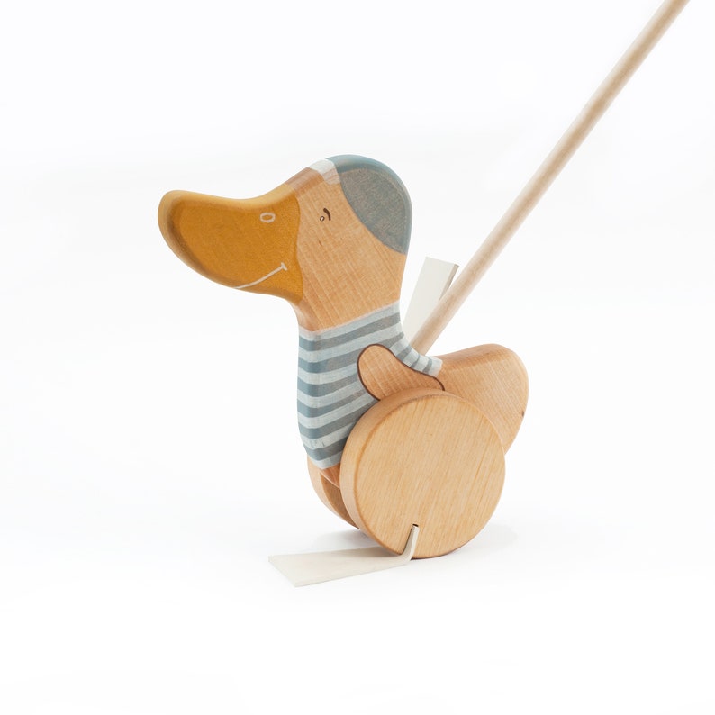 Wooden Toys Toddler First Birthday Gift Duck Toy Image 0