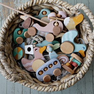 Unique New Baby Gift, Wooden Baby Rattle Toy, Handmade Organic Baby Toys for 6 months image 10