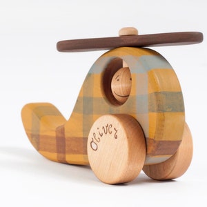 Wooden Helicopter Toy, Natural Toys for Toddlers, Wooden Toys image 5