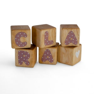 Personalized Blocks for Baby, Wooden Name Blocks, Lilac Purple Nursery Name Sign for Girl