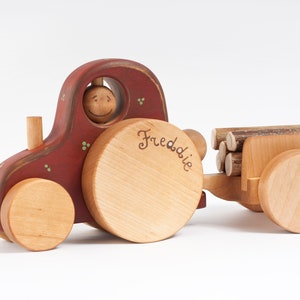Personalised Wooden Tractor Toy, Farm Toy for Kids image 6