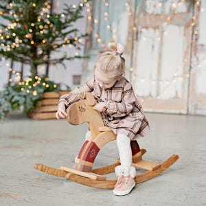 Wooden Rocking Horse, Wooden Rocking Toy, Wooden Horse Toy, Ride On Toy image 4