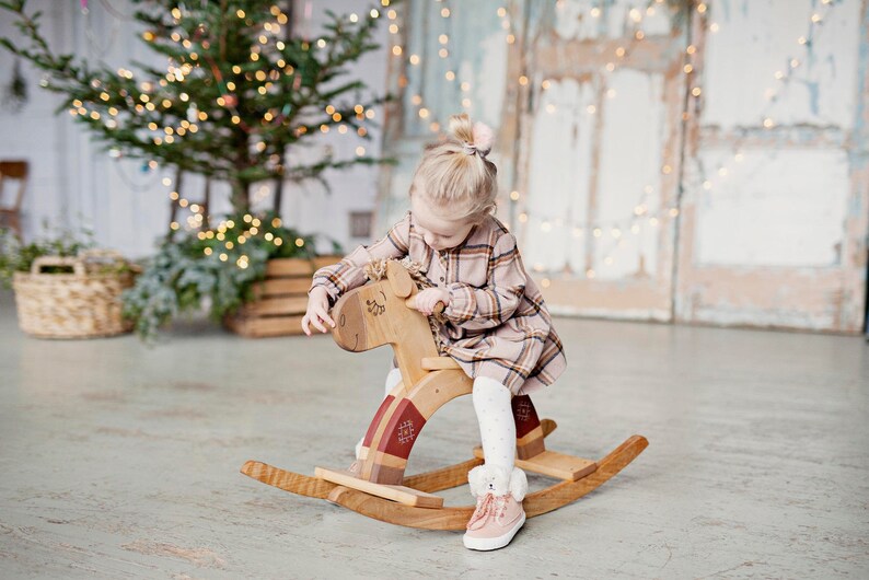 Wooden Rocking Horse, Wooden Rocking Toy, Wooden Horse Toy, Ride On Toy image 4