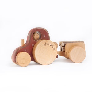 Wood Tractor Toy, Wooden Farm Toys for Kids, Eco-friendly Toys