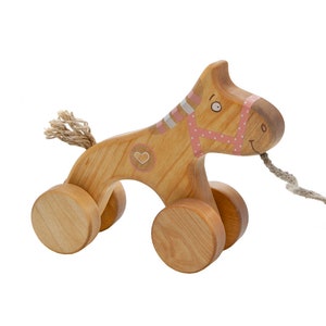 Horse on Wheels, Wooden Pull Toys for Toddlers, Montessori toys image 9