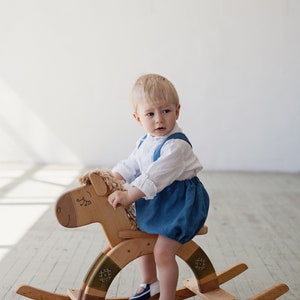 Wooden Rocking Horse, Wood Rocking Horse, 1st Birthday Gift, Handmade Wooden Toys, Toddler Gift, Personalized Gift for Kids image 2