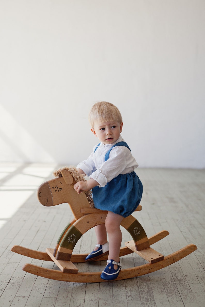 Wooden Rocking Horse, Wood Rocking Horse, 1st Birthday Gift, Handmade Wooden Toys, Toddler Gift, Personalized Gift for Kids image 2