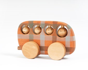 Personalized Wooden Toy School Bus, Vehicle Kids toy, Wood Toy