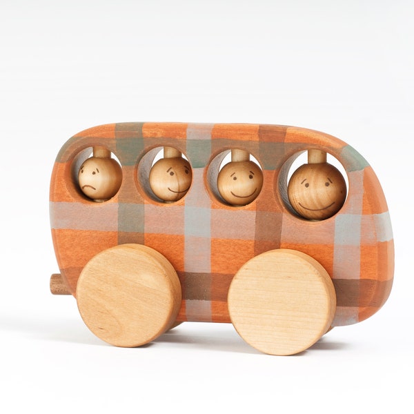 Personalized Wooden Toy School Bus, Vehicle Kids toy, Wood Toy