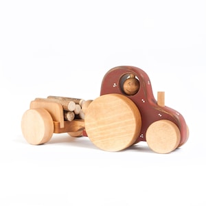Wooden Tractor Toy, Wooden Toys for Boys