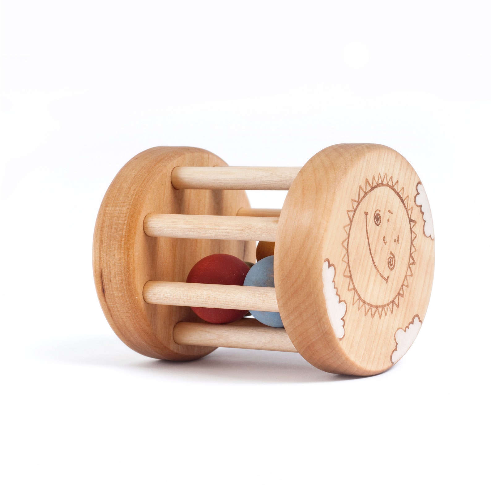 Baby Rattle Organic Baby Toys 6 Months Wooden Rattle Toy Etsy