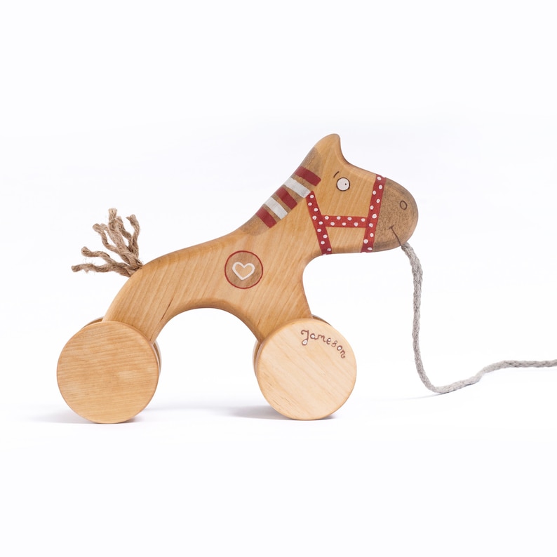 Horse on Wheels, Wooden Pull Toys for Toddlers, Montessori toys image 1