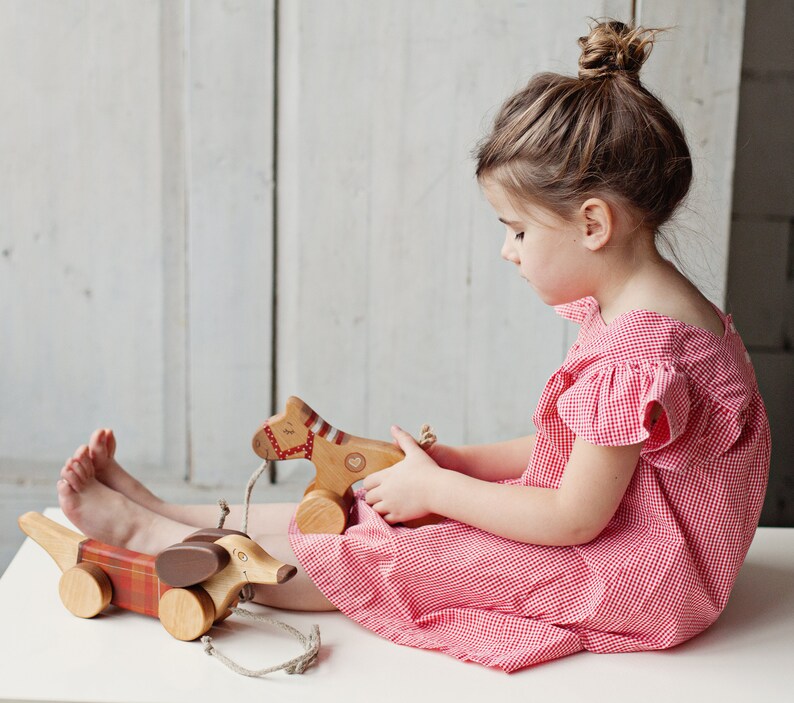 Horse on Wheels, Wooden Pull Toys for Toddlers, Montessori toys image 5